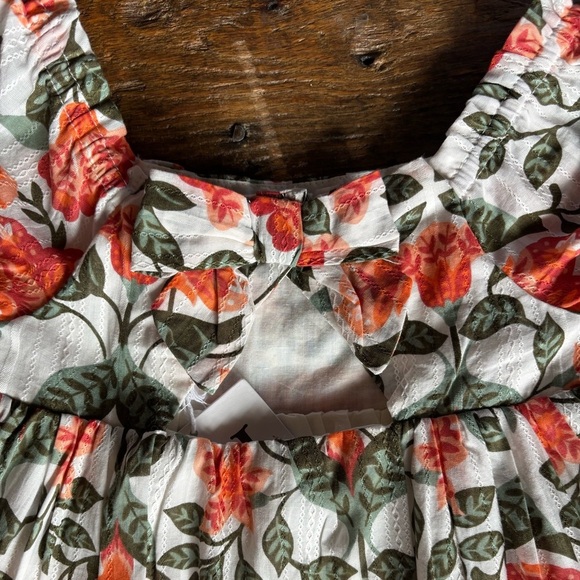 haute hippy Toddler Girls Cotton Cap Sleeve Sun Dress Ruched Bodice Tiered Skirt - Picture 4 of 9